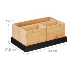 Bambus Organizer 4-tlg. Set Schwarz - Braun - Bambus - Holzwerkstoff - 28 x 11 x 18 cm