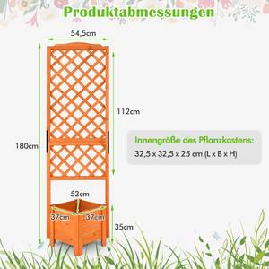 Blumenkasten mit Rankgitter Orange - Massivholz - 52 x 180 x 55 cm