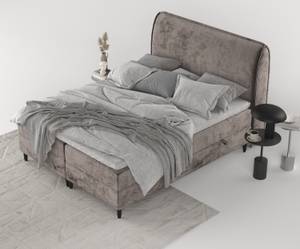 Premium Boxspringbett Lunaro Braun - Breite: 151 cm