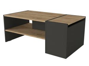 Table basse VELKAN Gris - Bois manufacturé - 60 x 45 x 110 cm