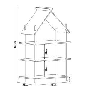 Bibliothèque pour enfant Hamarøy Beige - Bambou - 90 x 137 x 30 cm