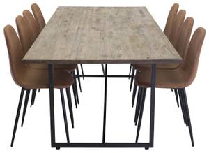 Essgruppe Padang 2 (9-teilig) Braun - Massivholz - 100 x 76 x 250 cm