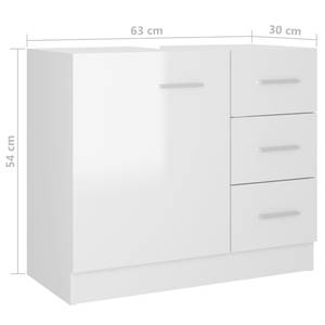 Badezimmerschrank Weiß - Holzwerkstoff - Massivholz - 30 x 54 x 63 cm