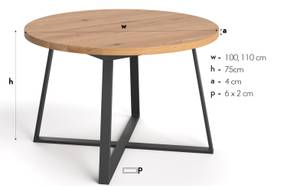 Runder Axis-Tisch aus Massivholz 100 x 100 cm