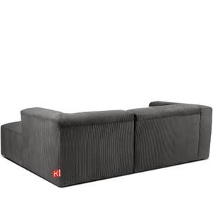 Ecksofa BUFFO 4-Sitzer Grau - Breite: 237 cm - Armlehne beidseitig montierbar - Ecke davorstehend rechts - Ottomane davorstehend rechts