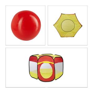 Bällebad mit Bällen 100 Stück Rot - Gelb - Metall - Kunststoff - Textil - 85 x 70 x 100 cm