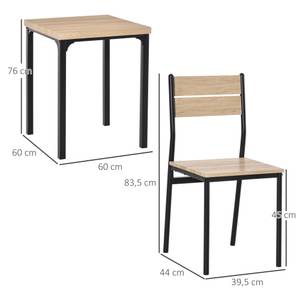 Esstisch-Set 835-090 Braun - Holzwerkstoff - 60 x 76 x 60 cm