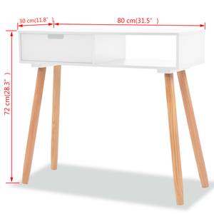 Konsolentisch 299428 Weiß - Holzwerkstoff - Holzart/Dekor - 30 x 72 x 80 cm