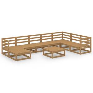 Garten-Lounge-Set (9-teilig) 3009816-1 Braun - Massivholz - Holzart/Dekor - 70 x 30 x 70 cm