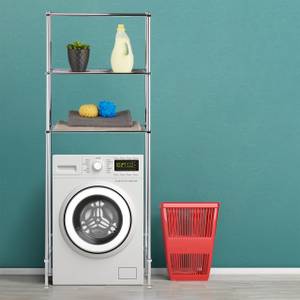 Etagère pour machine à laver à 3 étages Argenté - Métal - 63 x 163 x 30 cm