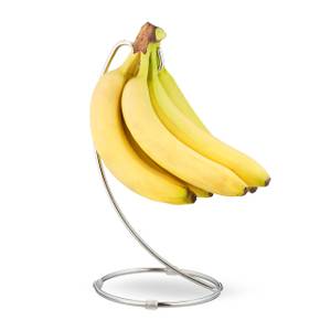 Bananenhalter mit Haken Silber - Metall - 18 x 33 x 17 cm