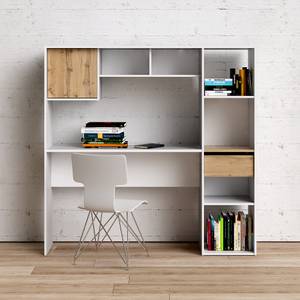 Schreibtisch Plus Weiß - Holz teilmassiv - 156 x 154 x 34 cm