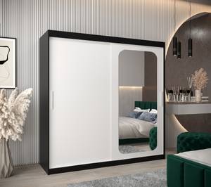 Armoire à portes coulissantes promo t2 Noir - Blanc - Largeur : 200 cm - 2 porte