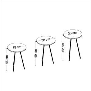 Beistelltisch 3er Set Marmoroptik Weiß - Holzwerkstoff - 38 x 52 x 38 cm