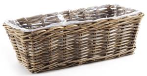 Blumentopf GREYPLANTBOX Grau - Rattan - 24 x 20 x 59 cm