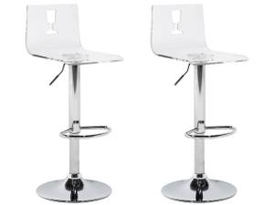 Tabouret de bar BUSAN Argenté - Translucide - Blanc