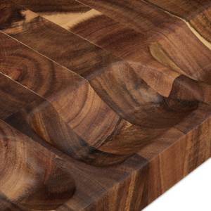Planche à découper bois d’acacia massif Marron - Bois manufacturé - Métal - 40 x 3 x 25 cm