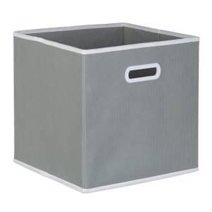 2 x Faltbox Grau - Weiß - Papier - Kunststoff - Textil - 30 x 30 x 30 cm