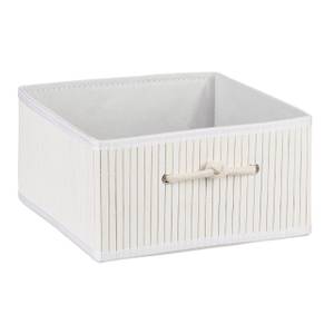 Panier de rangement Blanc - Bambou - Papier - Textile - 32 x 17 x 35 cm