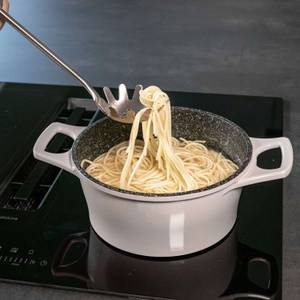 Spaghettilöffel / Zange Samira (2-tlg.) Silber - Metall - 4 x 6 x 36 cm