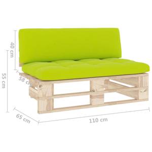 Paletten Mittelsofa 3016504-8 Hellgrün - Holz