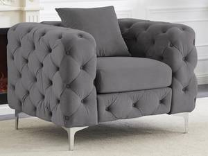 Fauteuil  EDWINA Gris - Textile - 91 x 76 x 106 cm