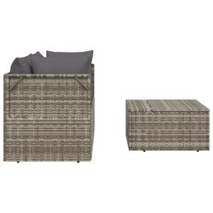 Garten-Lounge-Set 318675 (3-teilig) Grau - Metall - Polyrattan - 57 x 56 x 57 cm