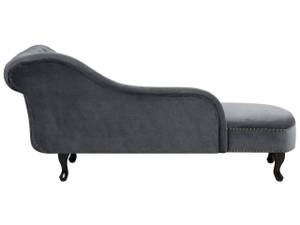 Chaiselongue NIMES Grau - Eiche Dunkel - Armlehne davorstehend links - Ecke davorstehend rechts - Textil