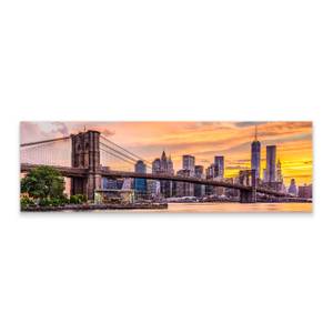 Image Panorama New York Architecture 3D Beige - Marron - Vert - Textile - 145 x 45 x 45 cm