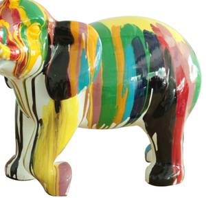 Statue éléphant noir multicolore H51cm Porcelaine - 60 x 51 x 28 cm