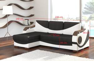 Ecksofa PUER Beige - Braun - Ecke davorstehend rechts