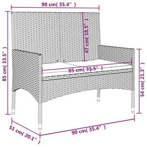 Banc de jardin 3029937 Noir - Crème