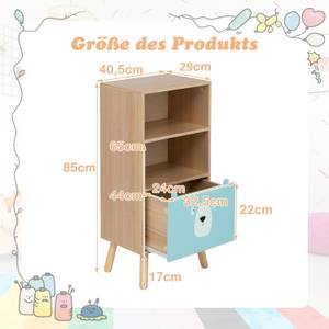 Kinder Bücherregal mit 3 Ebenen Braun - Holzwerkstoff - 29 x 86 x 41 cm