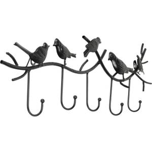 Portemanteau mural Birds Gossip Noir - Métal - 71 x 21 x 5 cm