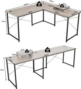 Bureau d'angle CB10122 Gris