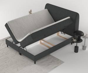 Premium Boxspringbett Lunaro Graphit - Breite: 211 cm