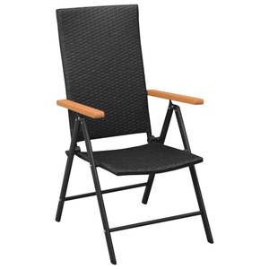 Salle à manger (lot de 9) 3060081 Noir - Bois manufacturé - Métal - Matière plastique - 90 x 74 x 185 cm