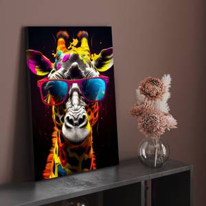 Leinwandbild Giraffe Cool 20 x 30 cm