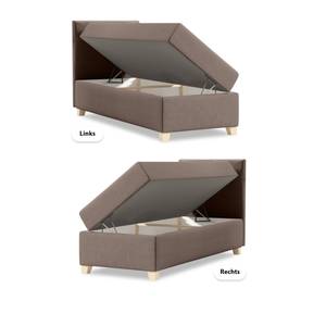 Einzelbett Boxspringbett Anter Mini Braun - Breite: 90 cm - Bettkasten links