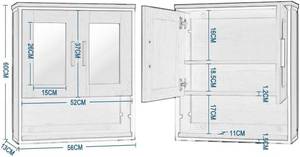 Spiegelschrank Pascal Schwarz - Braun - Holzwerkstoff - 56 x 60 x 13 cm