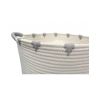 Panier de rangement en corde de coton Blanc - Textile - 40 x 45 x 40 cm