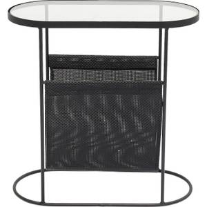 Table d'appoint Mesh Verre / Acier - Verre transparent / Noir