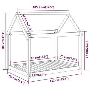 Lit pour chien 3016322-2 Blanc - 111 x 100 x 80 cm