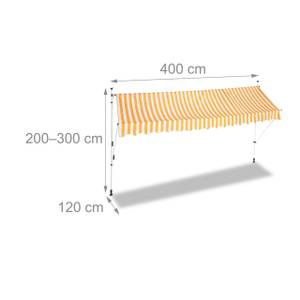 Marquise de balcon sans perçage Largeur : 400 cm