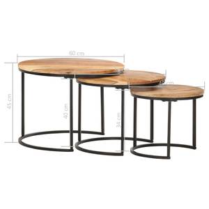 Satztische 286185 (3er Set) Braun - Massivholz - Holzart/Dekor - 60 x 45 x 60 cm