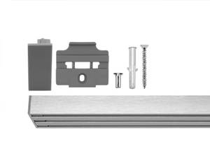 Flächenvorhangschiene Smart 3-Lauf Silber - Breite: 210 cm