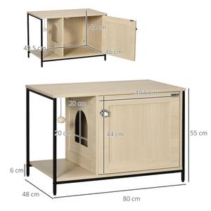 Katzenklo magnetisch Tür D31-062V01AK Braun - Holzwerkstoff - 48 x 55 x 80 cm