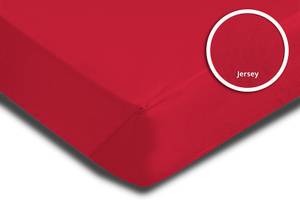 2 Spannbettlaken Jersey rot 200x200 cm Rot - Textil - 200 x 25 x 200 cm