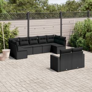 Gartensitzgruppe K743(9-tlg) Schwarz - Massivholz - 69 x 62 x 62 cm