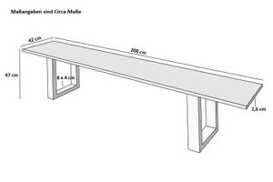 Sitzbank ESRA Breite: 200 cm - Schwarz